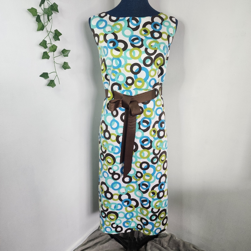 Jessica Howard Multicolor Circle Print Midi Dress